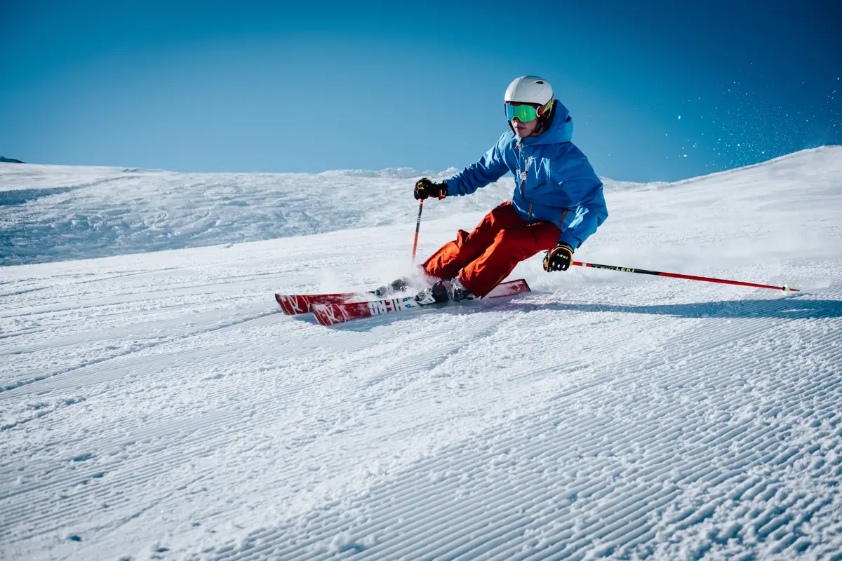 Person skiing downhill
